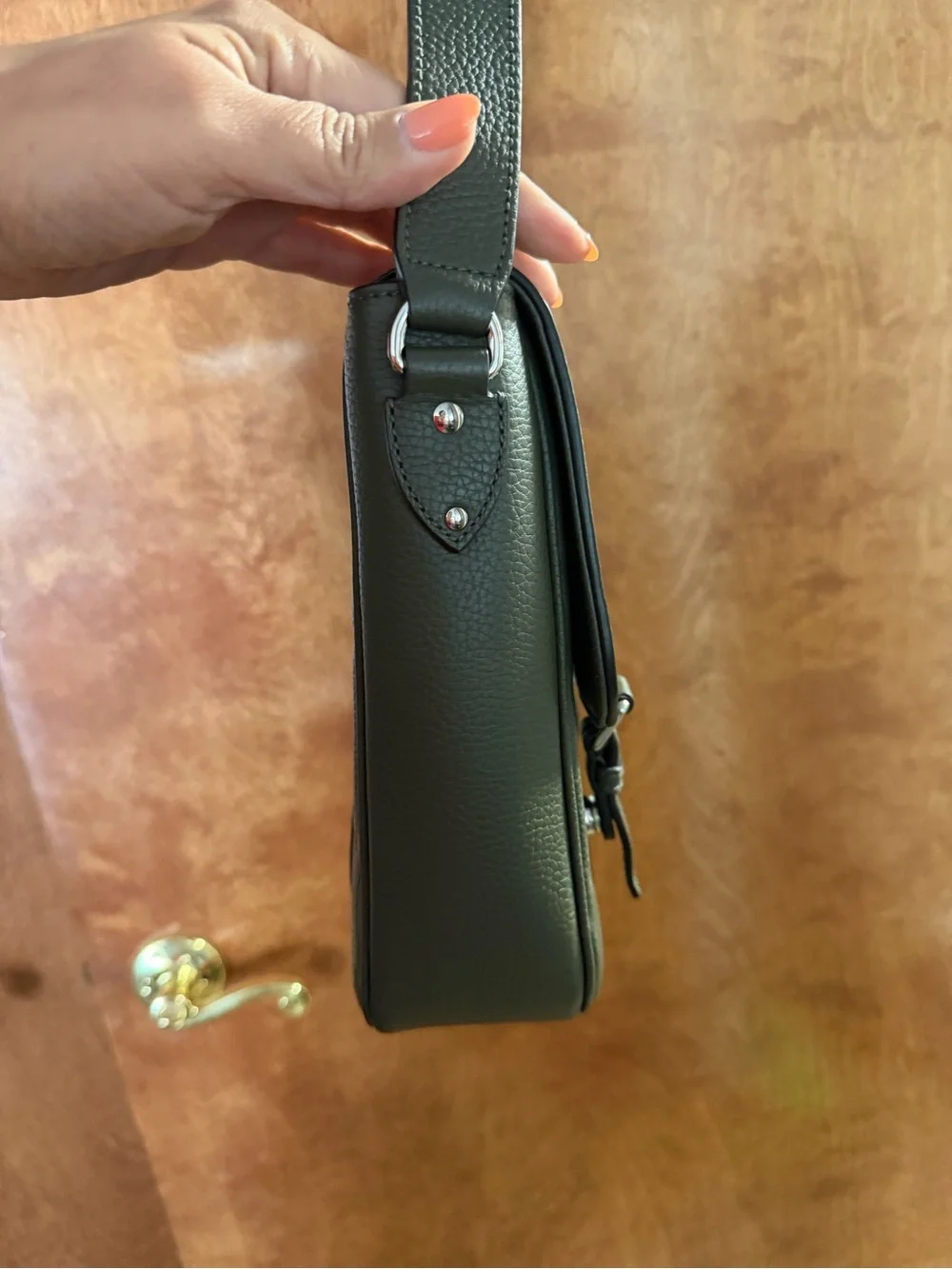 Gucci Dark Green Embossed GG Leather Messenger Bag